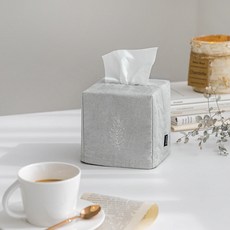 ssueim 圖案刺繡方形面紙套 2入, 葉子