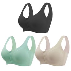 孕婦無縫鈕扣式哺乳內衣 3入