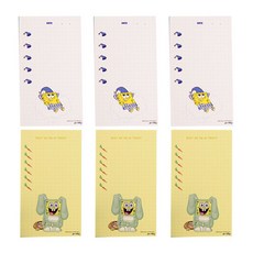 海綿寶寶 Lucalab 清單便條紙 2款 x 3入 A套組, 就寢時間 + 兔子, 1套