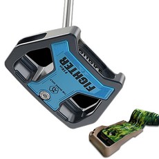 Burk FIGHTER 16-CC Zero-Torque高爾夫推桿 深藍色 86.36cm+推桿墊組, 3度