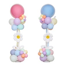 P&B UNITY 馬卡龍雛菊慶典活動用拍照區套組, 1套, 粉紅藍色柱