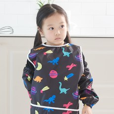 BEBE CHOUETTE 兒童圖案無袖連身美術圍裙 + 袖套組