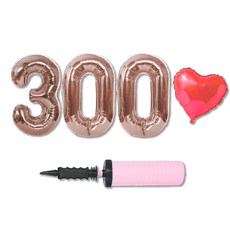 All That Party 300天紀念日氣球組合包 + 手動打氣筒套組, 混合顏色(氣球), 隨機出貨(手動打氣筒), 1套