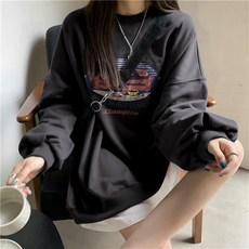 PEONIST 基本款字母印花寬鬆大學T
