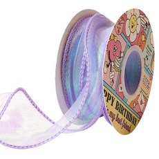 POPO FANCY 優質紗質極光歐根紗禮物包裝緞帶 40mm 淺紫色, 1個, 9m
