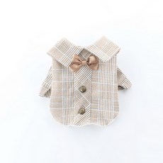 PASTEL PET 寵物用格紋連身裙, 襯衫款