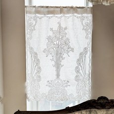 Maison Colette亞麻刺繡窗簾 CBMV14_60*80_2, 白色