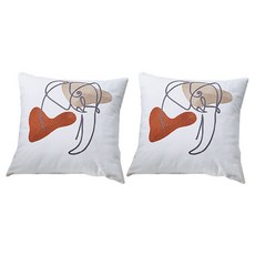 더플로우컴퍼니 입체적인 고급 라인 아트 코튼 쿠션 커버 2p