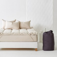 아띠끄 트윌 면 밴딩 토퍼 + 파우치 백 + 스트랩 2p 세트, 페일베이지