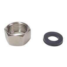 新多多小舖 四分曲管螺母+止水墊片 10個一組 適用多種管道連接, 不適用, 1入