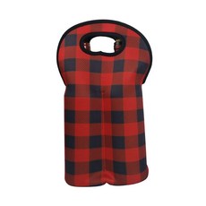 Arongishop氯丁橡膠2格葡萄酒啤酒威士忌保冷袋 M, 紅色, 1個