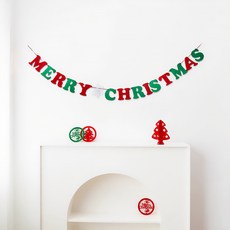 모던앳 크리스마스 알파벳 가랜드, 혼합색상, 1개