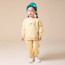 KIDSCOMO 童款小插圖刷毛長袖套裝