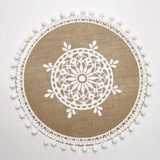 華麗餐桌擺盤餐墊 設計11, 1個, 38cm, 混合色