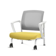 체어포커스 슬라이딩 좌식의자 C530, 화이트(팔걸이) + 그레이(등받이) + 고급 옐로우(방석), 1개