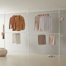 HAENGGEOJEONMUNGA 寬版 四段 吊衣桿, 白色