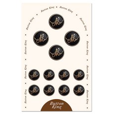 ButtonKing 女性西裝射出鈕扣 15mm 8入 + 21mm 4入 套組 Maison, 1套, 黑色G