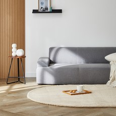 아담데코 엠보싱 라인 인조토끼털 타원형 러그