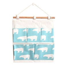 Market A居家裝飾壁掛多功能口袋收納盒 2入, 泰迪熊