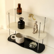 하이앤드라이 3단 웨이브 아크릴 미니 선반 ab 919331, 혼합색상, 1개