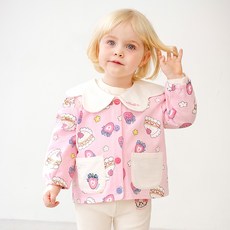 mollimelli 女童甜美莓果扇貝領開襟衫