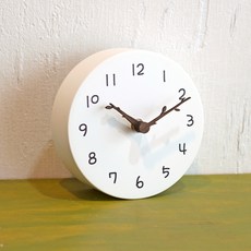 Seoun Art 白色木質靜音裝飾桌鐘, 樹枝