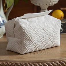 JCP 鑽石圖案布質面紙套, 白色