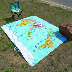 Aiden Travelmap 兒童世界地圖防水野餐墊, 兒童藍