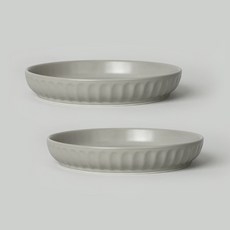 ssueim MILD MATTE素色多功能圓形餐盤, 灰色, 2入