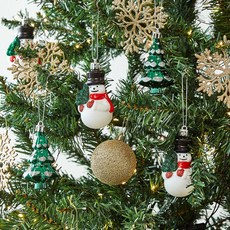 Modern House 聖誕經典裝飾品 2款 x 2入組, 1套, 雪人 + 聖誕樹, H 8cm