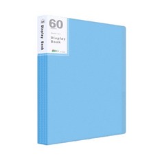 簡約書桌A4透明文件夾 60張, 藍色, 1個