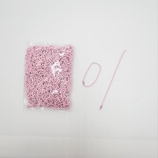 마다꾸미 볼체인 컬러군번줄 줄구슬 10cm, 라이트핑크, 50개