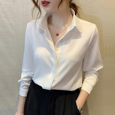 구디프레이디 여성용 솔리드 쉬폰 셔츠