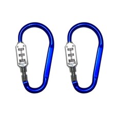 Travel Cube 彩色鎖扣登山扣 3位密碼鎖 小型 藍色, 2個