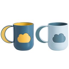 GAPANG 附把手漱口杯 08號 TOYA006, 深藍色, 藍色, 2個