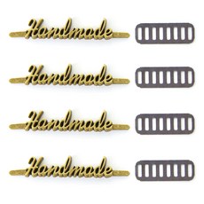 Knitt 草寫手工金屬標籤, 古銅色, 4個