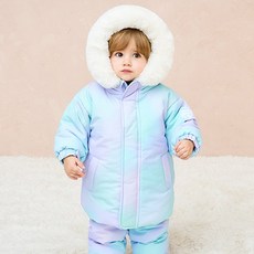 milkmile 兒童紮染全息圖滑雪外套