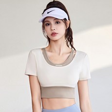 PEONIST 女款瑜珈雙點設計短袖T恤