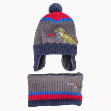 WINGHOUSE 男童恐龍保暖帽子+圍脖 DZ0086