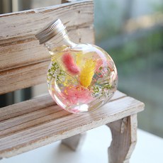 THE VOM 浮游花永生花氣氛燈, 粉紅色兔尾草 黃色尤加利葉