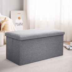 핏사 접이식 수납 사무실 거실 소파 발 낮은 스툴 40 x 25 x 25 cm, 그레이