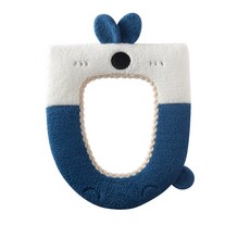 보나라온 귀여운 뽀송 변기 커버, 04 파란 토끼, 1개