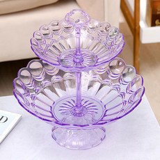 메이크미 2층 트레이 스토리지랙 대소, 퍼플, 1개