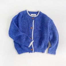 Bienvenue 兒童 Overfit 拼色針織開衫