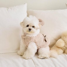 REDPUPPY 狗狗Toto貂絨連帽背心, 1個, 米色