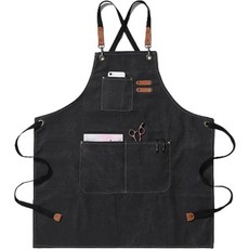 帆布丹寧圍裙, 黑色, 1入