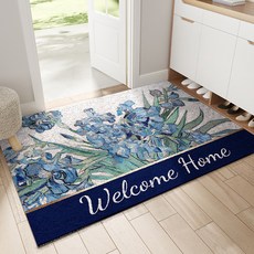 DM 華麗藍色花朵地墊, 混合色, 1個