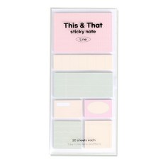 워너디스 디스앤뎃 라인 점착 메모지, 02 스트로베리 라떼, 20개입, 1개