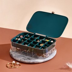 寶斯樂 頂級閃亮飾品分格首飾盒, 孔雀綠, 1個