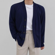 Oversize羅紋V領開襟衫